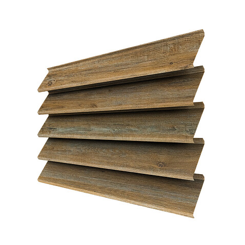 Забор-жалюзи ALFA (в разборе), PRINTECH, Античный дуб золотой