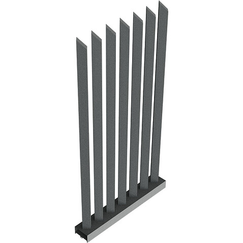 Забор Форпост AL, 60x40 мм, зазор ≈45мм, срез 45°, поворот 45° RAL 7016 МУАР