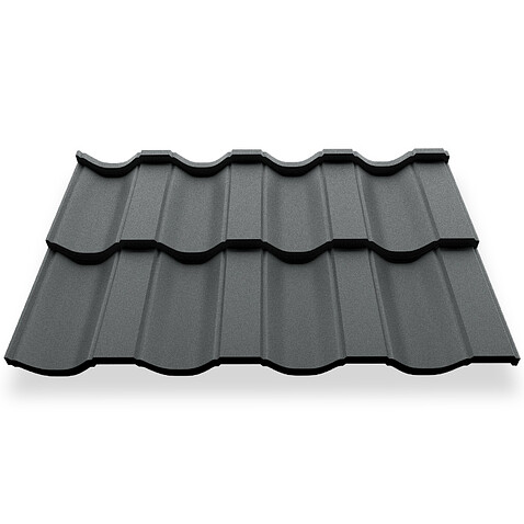 Металлочерепица НОРДО, МАТ, RAL 7016, 0,45 мм, модуль