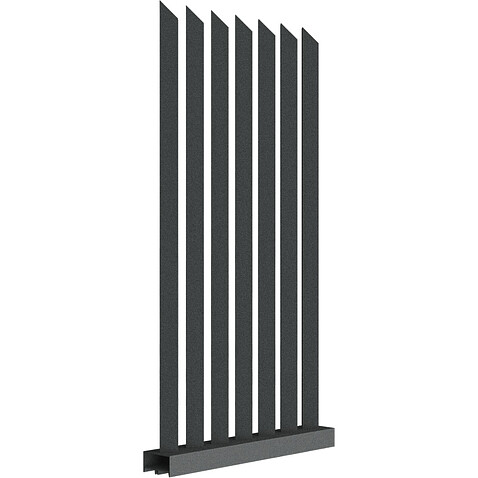 Забор Форпост AL, 60x40 мм, зазор ≈45мм, срез 45°, поворот 45° RAL 7016 МУАР