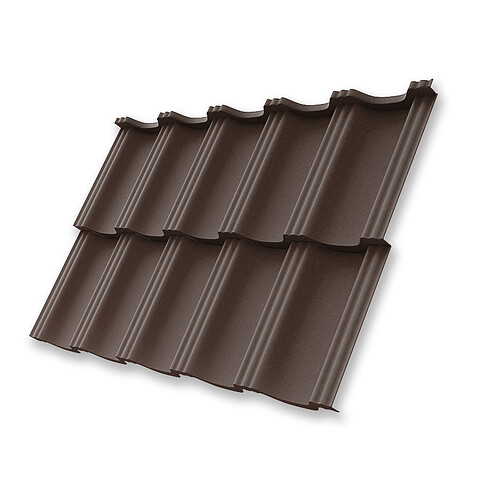 Металлочерепица ГЕРМАНО, ExtraMatt, RAL 8017, 0,5 мм, модуль