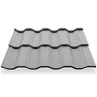 Металлочерепица НОРДО, ExtraMatt, RAL 7004, 0,5 мм, модуль