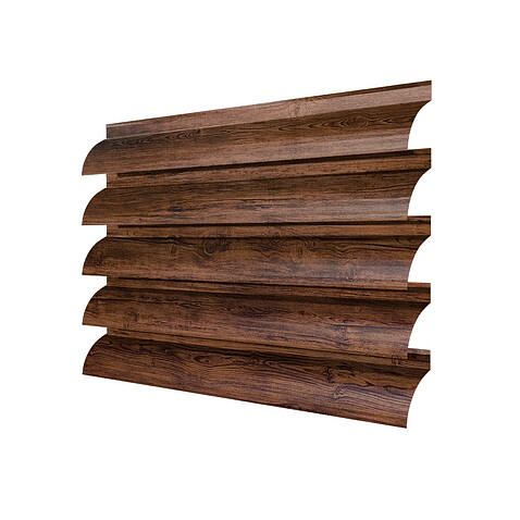 Забор-жалюзи ROUND (в разборе), PRINTECH, Античный дуб золотой