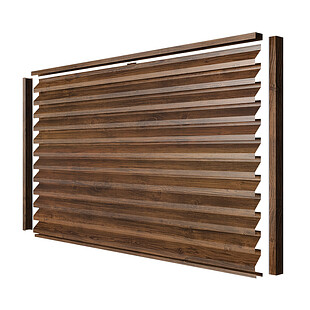 Забор-жалюзи ULTRA (в разборе), PRINTECH, Темный дуб