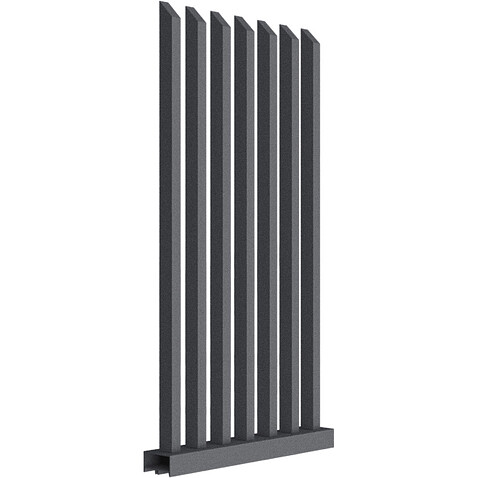 Забор Форпост AL, 60x40мм, зазор 80мм, срез 45°, RAL 7024 МУАР