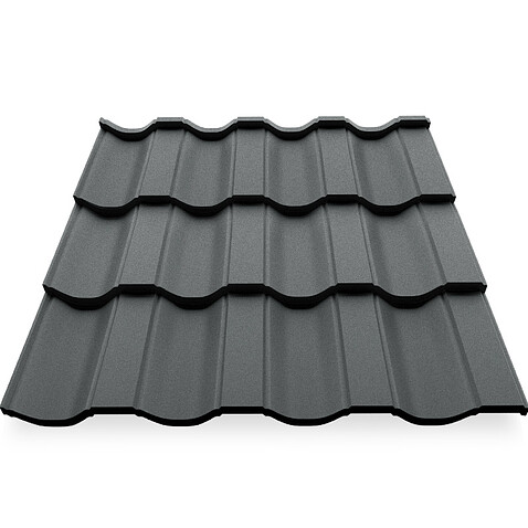 Металлочерепица НОРДО, PuralMatt, RAL 7016, 0,5 мм, листовая