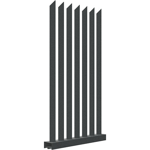 Забор Форпост AL, 60x40 мм, зазор ≈45мм, срез 45°, поворот 45° RAL 7016 МУАР