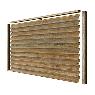Забор-жалюзи ALFA (в разборе), PRINTECH, Античный дуб золотой