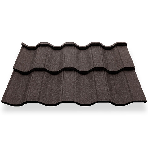 Металлочерепица НОРДО, КВАРЦ, RAL 8019, 0,5 мм, модуль