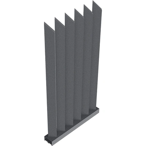 Забор Форпост AL, 100x40мм, зазор ≈59мм, срез 45°, поворот 45°, RAL 7024 МУАР