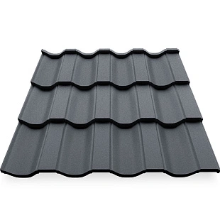 Металлочерепица НОРДО, МАТ, RAL 7024, 0,5 мм, листовая