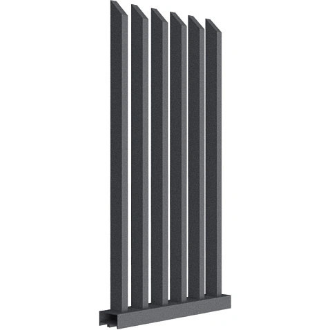 Забор Форпост AL, 80x40мм, зазор 100мм, срез 45°, RAL 7024 МУАР