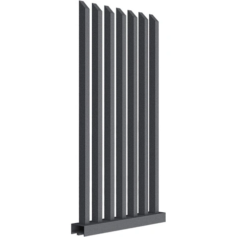 Забор Форпост AL, 60x40мм, зазор 80мм, срез 45°, RAL 7024 МУАР