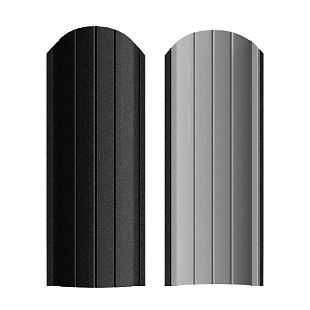 Штакетник Рубин ПРЕМИУМ RAL9005, МАТ, односторонний