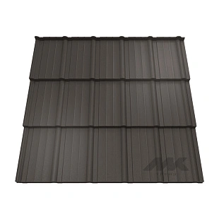 Металлочерепица МОРЕНО, A-Matt, RAL 8019, 0,5 мм, Листовая