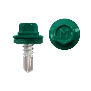Саморез по металлу Daxmer 5,5*19 с шайбой EPDM со сверлом RAL6005