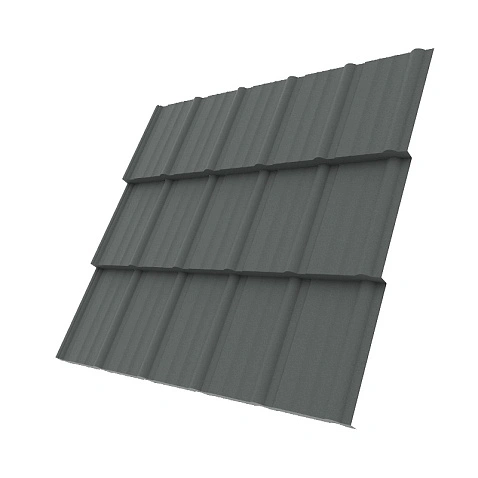 Металлочерепица МОРЕНО, МАТ, RAL 7016, 0,5 мм, Листовая