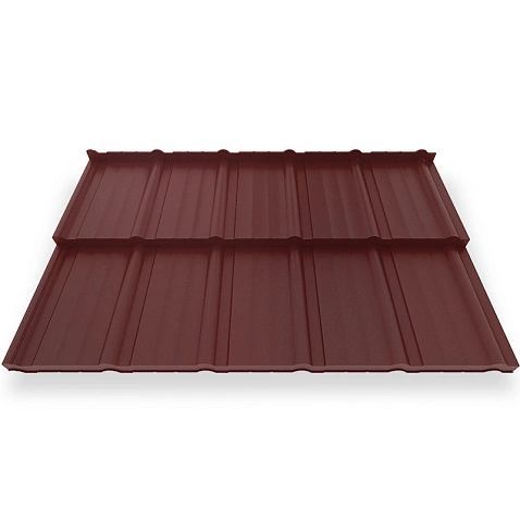 Металлочерепица МОРЕНО, ГЛЯНЕЦ, RAL 3005, 0.5 мм, Модуль
