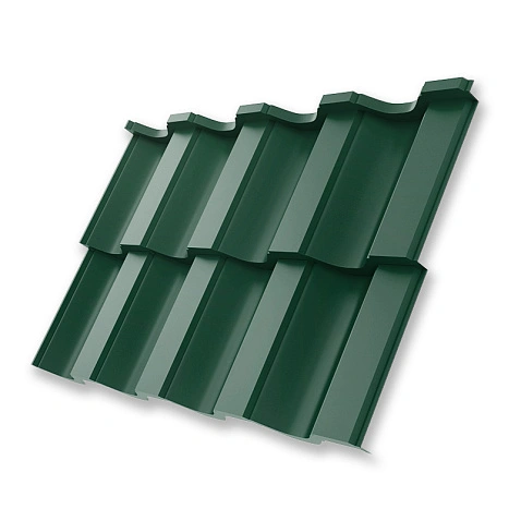 Металлочерепица НОРДО, ГЛЯНЕЦ, RAL 6005, 0,5 мм, модуль