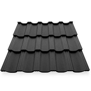 Металлочерепица ГЕРМАНО, МАТ, RAL 9005, 0,45 мм, листовая