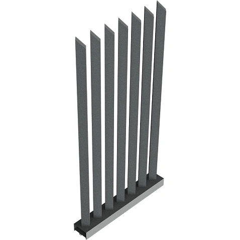 Забор Форпост AL, 60x40 мм, зазор ≈45мм, срез 45°, поворот 45° RAL 7016 МУАР