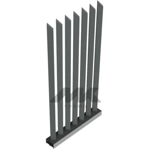 Забор Форпост AL, 60x40 мм, зазор ≈45мм, срез 45°, поворот 45° RAL 7016 МУАР