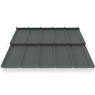 Металлочерепица МОРЕНО, PuralMatt, RAL 7016, 0,5 мм, Модуль