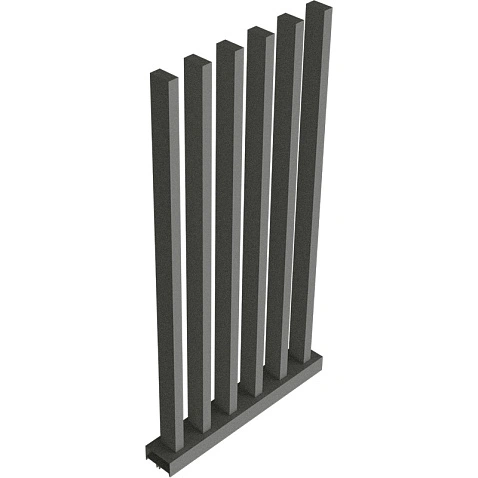 Забор Форпост AL, 80x40мм, зазор 100мм, срез 90°, RAL 9005 МУАР