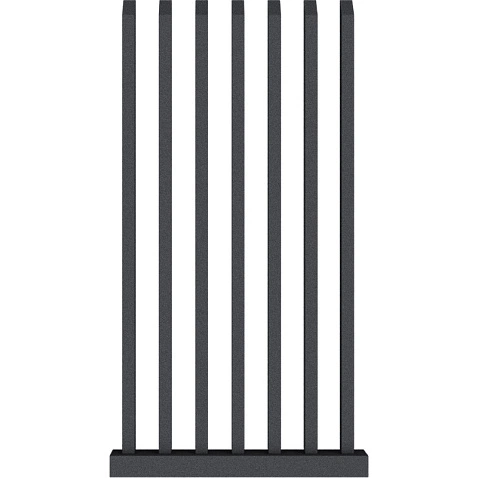 Забор Форпост AL, 60x40мм, зазор 80мм, срез 45°, RAL 7024 МУАР