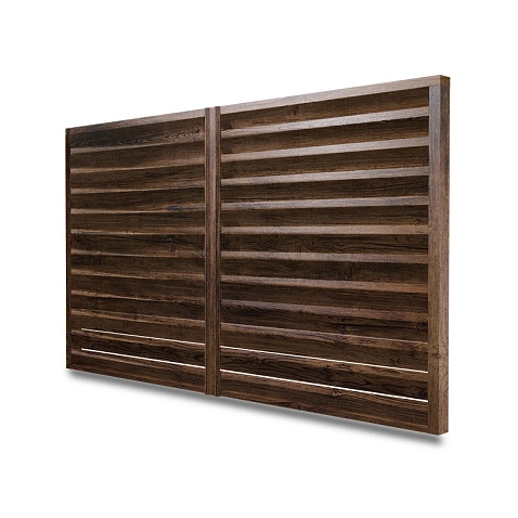 Забор-жалюзи ROUND (в разборе), PRINTECH, Античный дуб золотой