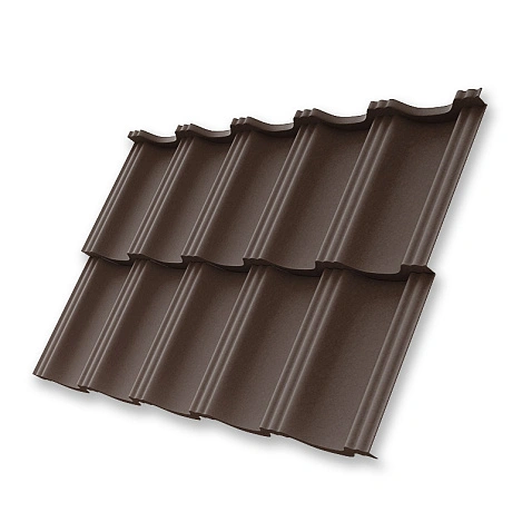 Металлочерепица ГЕРМАНО, ExtraMatt, RAL 8017, 0,5 мм, модуль