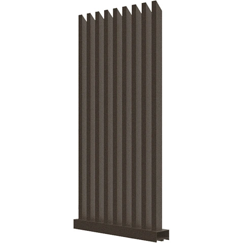 Забор Форпост AL, 60x40мм, зазор 50мм, срез 45°, RAL 8019 МУАР