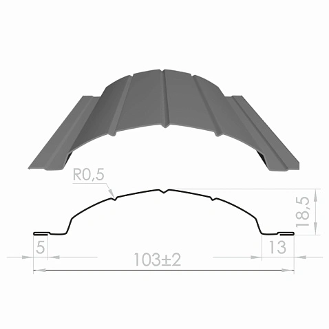 Штакетник Рубин ПРЕМИУМ RAL7024, МАТ, односторонний
