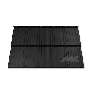 Металлочерепица МОРЕНО, ExtraMatt, RAL 9005, ,0,5 мм, Модуль