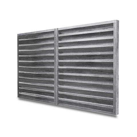 Забор-жалюзи ROUND (секция в сборе), PRINTECH, Античный дуб светло-серый