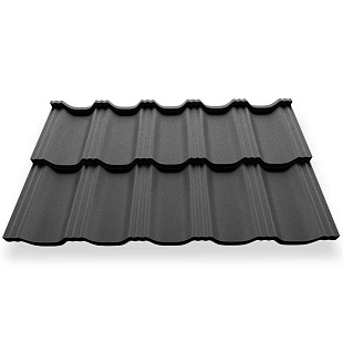 Металлочерепица ГЕРМАНО, ExtraMatt, RAL 7021, 0,5 мм, модуль