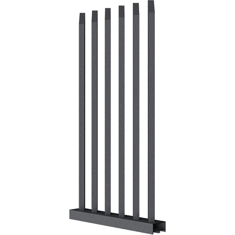 Забор Форпост AL, 100x40мм, зазор ≈59мм, срез 45°, поворот 45°, RAL 7024 МУАР