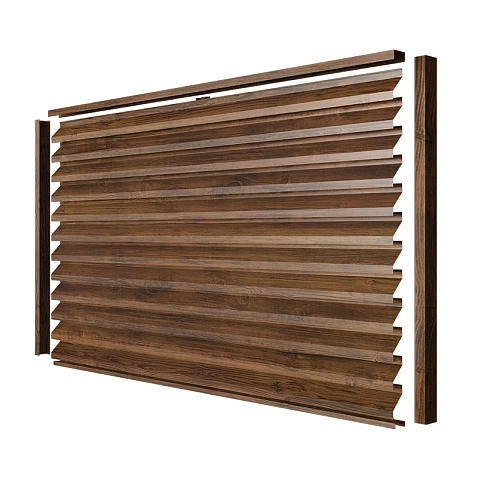 Забор-жалюзи ULTRA (в разборе), PRINTECH, Темный дуб