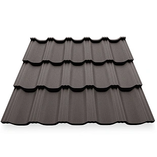 Металлочерепица ГЕРМАНО, ExtraMatt, RAL 8019, 0,5 мм, листовая