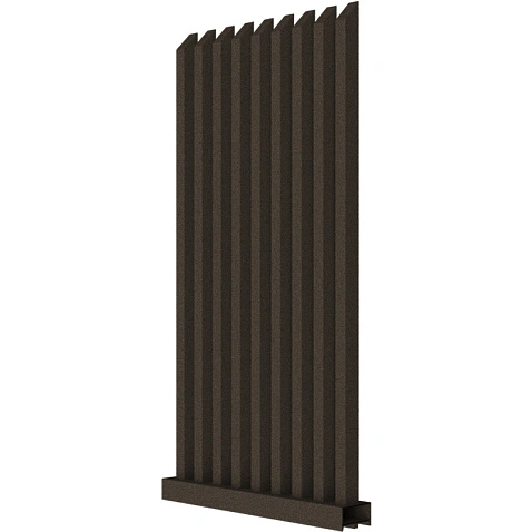 Забор Форпост AL, 60x40мм, зазор 50мм, срез 45°, RAL 8019 МУАР