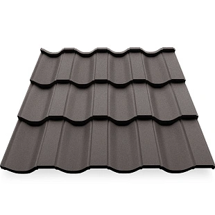 Металлочерепица НОРДО, МАТ, RAL 8019, 0,5 мм, листовая