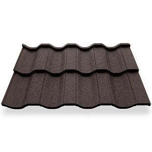 Металлочерепица НОРДО, КВАРЦ, RAL 8019, 0,5 мм, модуль