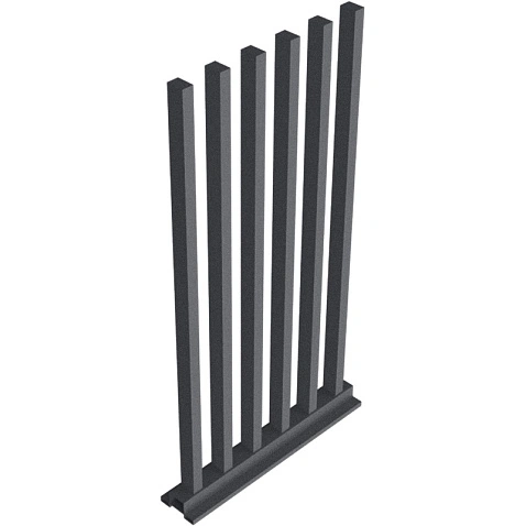 Забор Форпост AL, 60x40мм, зазор 100мм, срез 90°, RAL 7024 МУАР