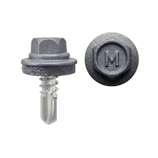 Саморез по металлу Daxmer 5,5*19 с шайбой EPDM со сверлом RAL 7024 муар