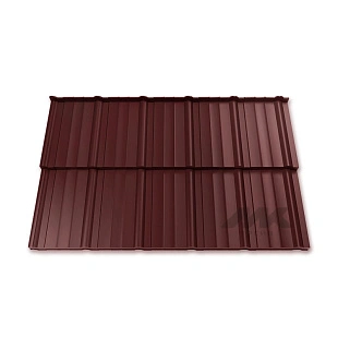 Металлочерепица МОРЕНО, ГЛЯНЕЦ, RAL 3005, 0.5 мм, Модуль