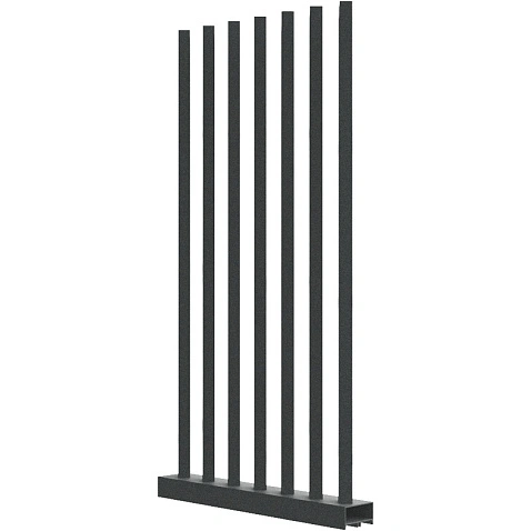 Забор Форпост AL, 60x40 мм, зазор ≈45мм, срез 45°, поворот 45° RAL 7016 МУАР