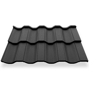 Металлочерепица НОРДО, ExtraMatt, RAL 9005, 0,5 мм, модуль