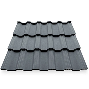 Металлочерепица ГЕРМАНО, МАТ, RAL 7024, 0,5 мм, листовая