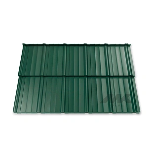 Металлочерепица МОРЕНО, ГЛЯНЕЦ, RAL 6005, 0.5 мм, Модуль