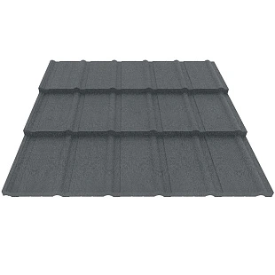 Металлочерепица МОРЕНО, КВАРЦ, RAL 7024, 0,5 мм, Листовая